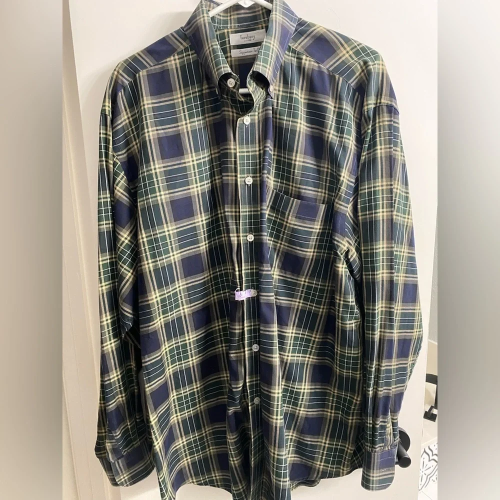 Turnbury Signature Twill 100% Cotton Men’s Button Down Collar Size XL - Picture 2 of 9
